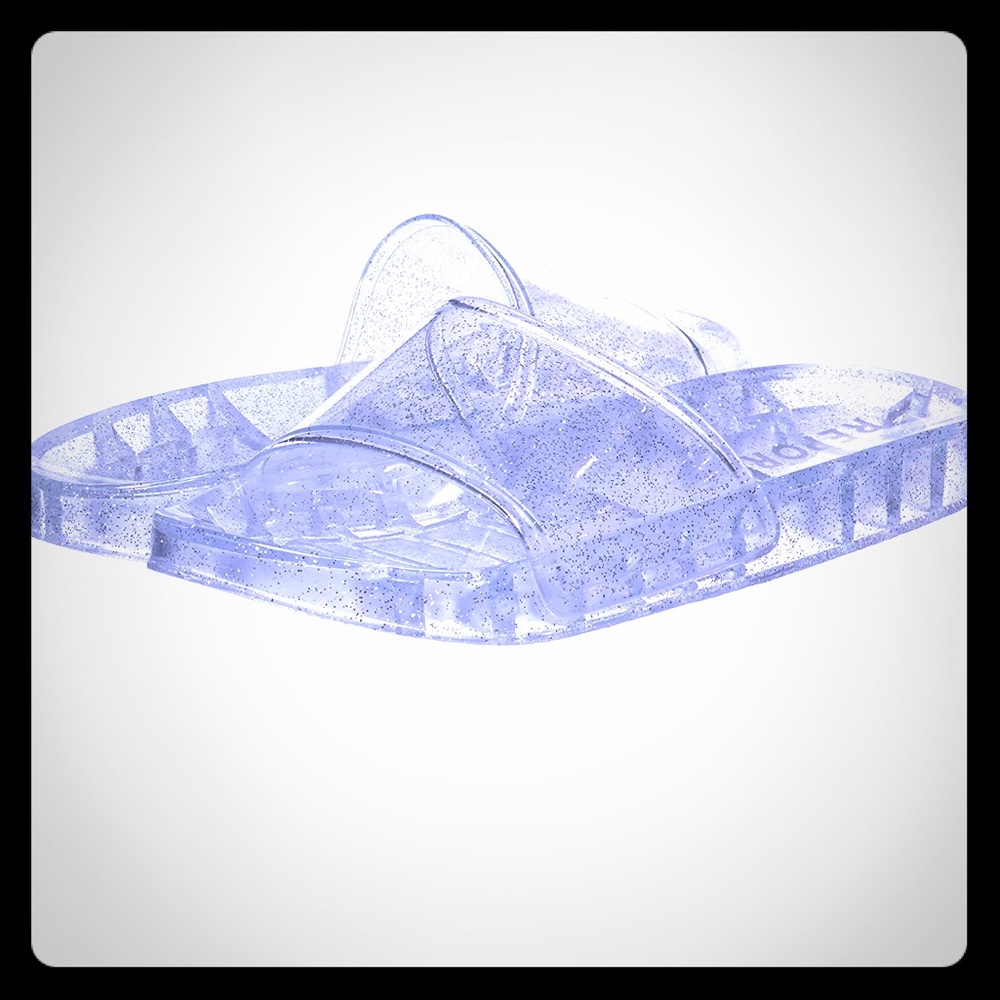 NEW IN BOX! Clear jelly glitter slides sandals